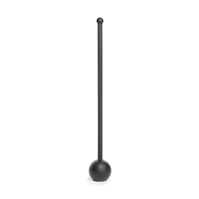 Bells of Steel Adjustable Macebell, a black shaft with a round hollow ball head
