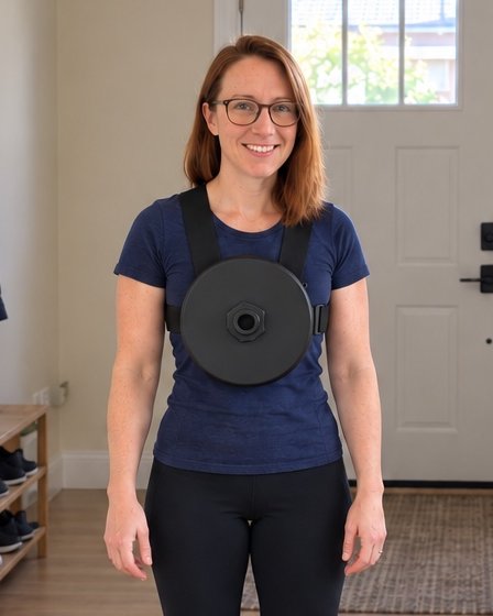 A woman wearing the Kensui EZ-VEST Lite with one plate on the chest