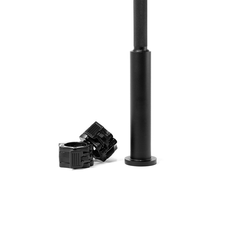 House of Hercules Adaptable Mace shown upright beside the two lock-jaw collars it ships with