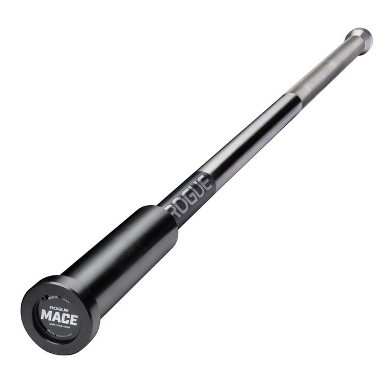 Rogue Mace, a stainless steel mace with a loadable black sleeve