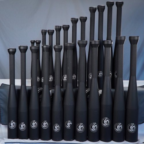 A row of Hephaestus Athletica fixed steel clubs