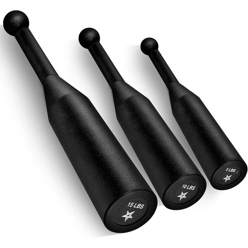 Three Yes4All fixed steel Indian clubs